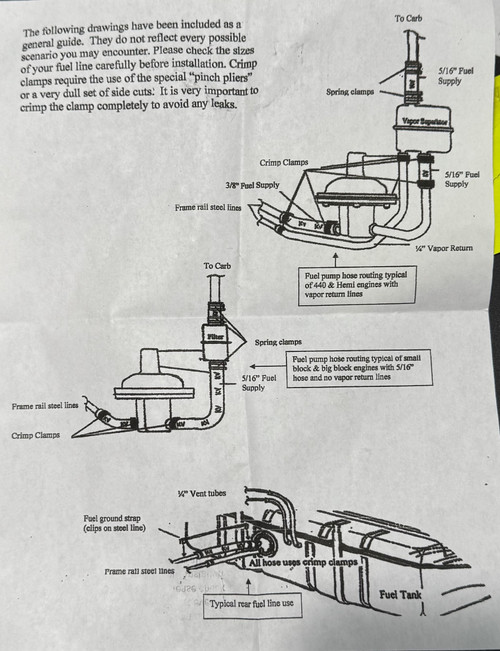 Concourse fuel hose kit - Complete kit 66-69 440 and 68-69 Hemi