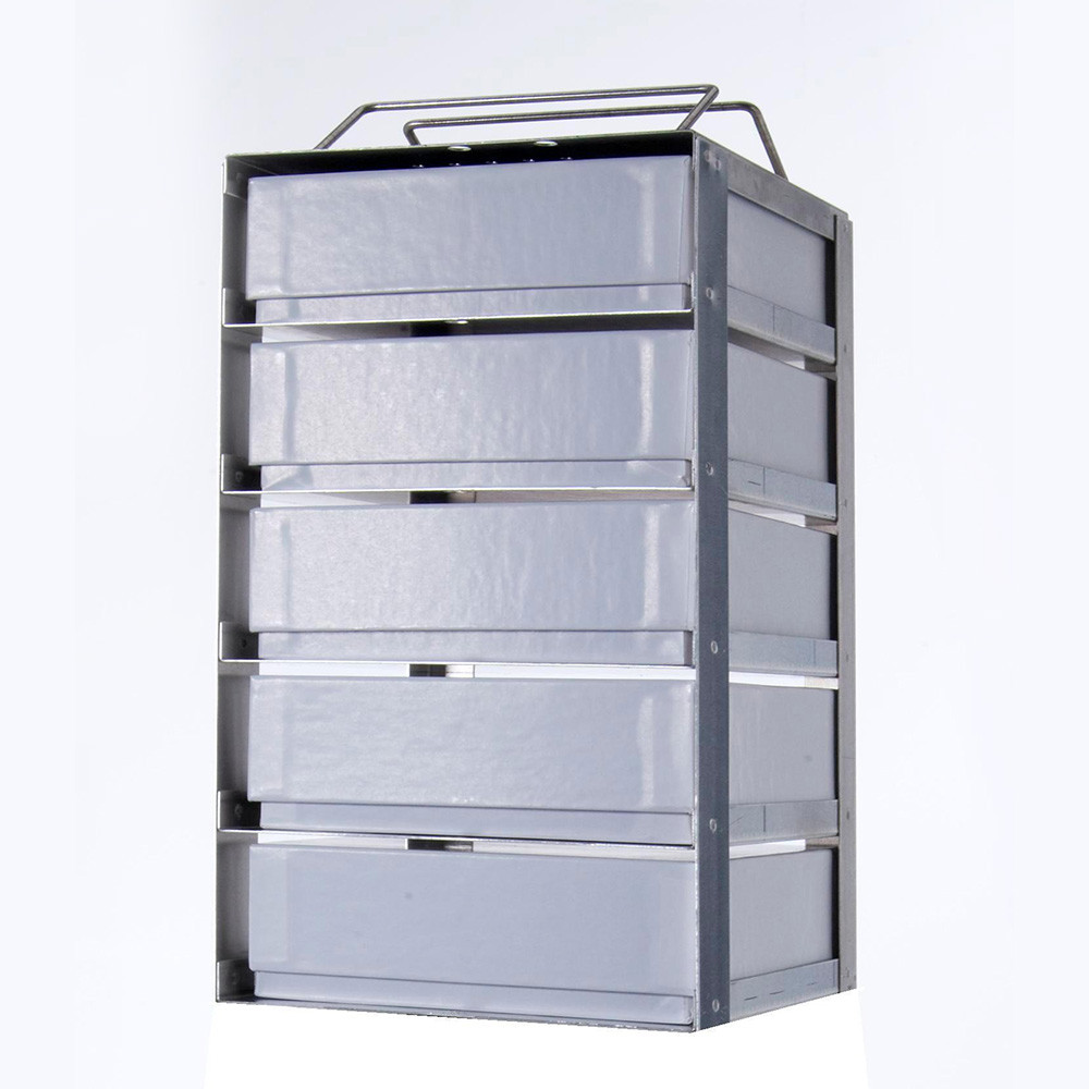 Vertical Freezer Racks, 5-2 Aluminum | Cryogenic Products