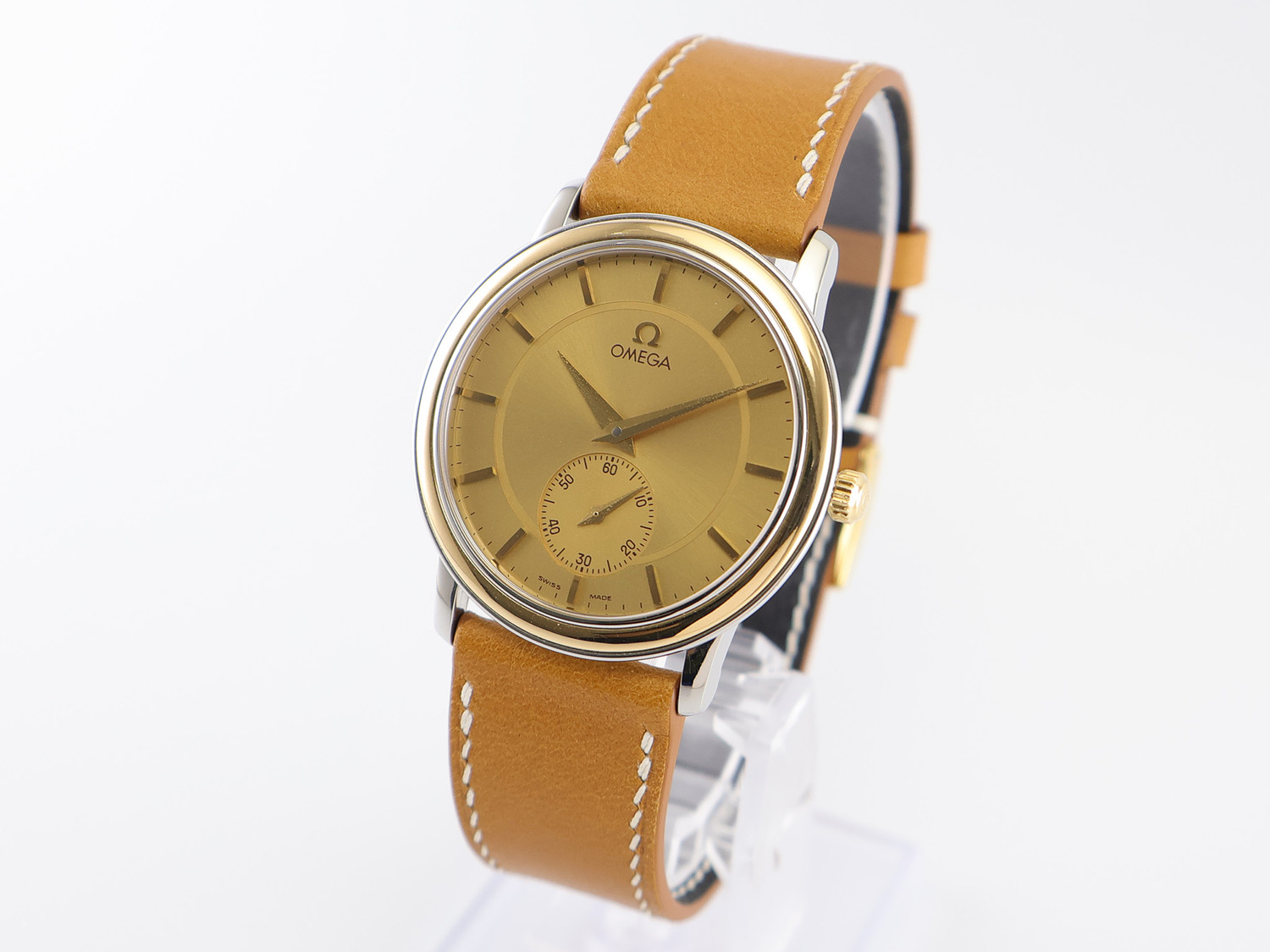 OMEGA ゴールド 腕時計 デ・ヴィル 18K 1998 Omega De Ville Prestige 18K Gold Bezel ref 125.0150