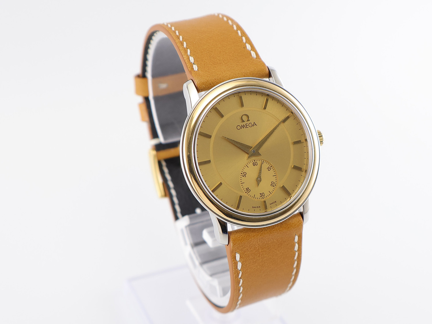1998 Omega De Ville Prestige 18K Gold Bezel ref 125.0150