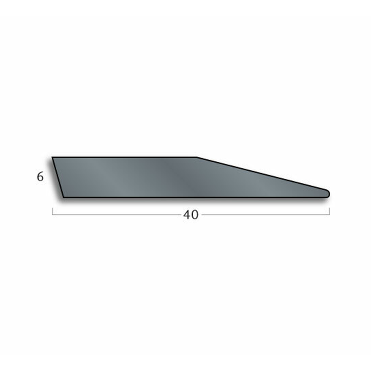 Gradus T600 PVC Ramp Edge Single Length Floormart