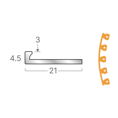 Gradus ETR301 F0 Aluminium Multi-Purpose Trim – 2.5m Length 