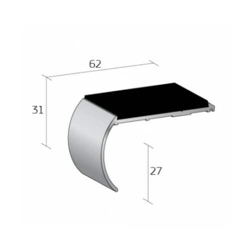 Quantum Resilient Flooring Stair Nosing ZB1