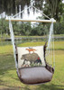 Indoor or Outdoor Swing - Chocolate Fabric - Go Wild ( wildlife ) Pillow