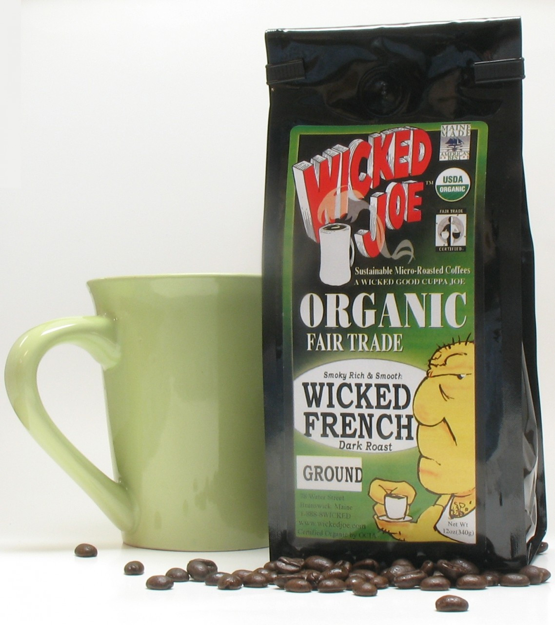Wicked Joe Organic Fair Trade Smoky Rich & Smooth Wicked French Dark Roast, 12 oz
