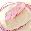 Rose Quartz Point Macrame Pendant