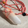 Snow Quartz Point Macrame Pendant