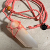 Snow Quartz Point Macrame Pendant