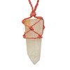 Snow Quartz Point Macrame Pendant