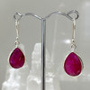 Ruby Teardrop Sterling Silver Earrings