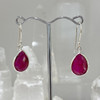 Ruby Teardrop Sterling Silver Earrings