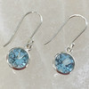 Blue Topaz Round Sterling Silver Earrings