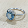 Blue Topaz Round Sterling Silver Ring