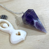 Chevron Amethyst Goddess Pendulum