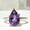 Amethyst Teardrop Sterling Silver Ring