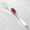 Magical Feather Selenite Wand With a Pink Agate Slice