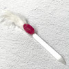 Magical Feather Selenite Wand With a Pink Agate Slice