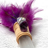 Magical Feather Selenite Wand With Fluorite Skull