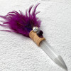 Magical Feather Selenite Wand With Fluorite Skull