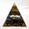 Gold Tiger Eye Planet with Tree of Life Orgonite Pyramid