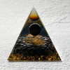 Black Obsidian Planet with Sacred Geometry Orgonite Pyramid