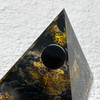 Black Obsidian Planet with Sacred Geometry Orgonite Pyramid