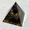 Black Obsidian Planet with Sacred Geometry Orgonite Pyramid