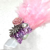 Magical Pink Rose Feather Selenite Wand
