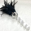 Magical Sparkle Black Feather Selenite Wand