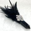 Magical Black Obsidian and Herkimer Diamond Feather Wand