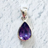 Amethyst Faceted Tear Drop Sterling Silver Pendant #3310