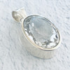 Clear Crystal Quartz Faceted Sterling Silver Pendant 