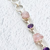 Morganite and Amethyst Sterling Silver Toggle Bracelet