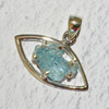 Aquamarine Eye Sterling Silver Pendant 