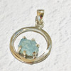 Aquamarine Round Sterling Silver Pendant 