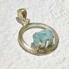 Aquamarine Round Sterling Silver Pendant