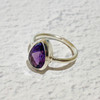 Amethyst Teardrop Sterling Silver Ring