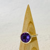 Amethyst Round Sterling Silver Ring