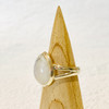 Rainbow Moonstone Teardrop Sterling Silver Ring 