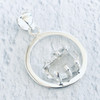 Herkimer Diamond Round Sterling Silver Pendant 