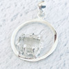 Herkimer Diamond Round Sterling Silver Pendant 