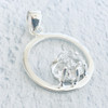 Herkimer Diamond Round Sterling Silver Pendant