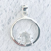 Herkimer Diamond Round Sterling Silver Pendant