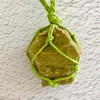 Green Opal Raw Macrame Pendant