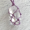 Crystal Quartz Point Macrame Pendant