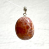Fire Agate Tumbled Stone Sterling Silver Point Pendant