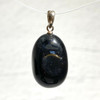 Black Onyx Tumbled Stone Sterling Silver Point Pendant