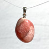 Rhodochrosite Tumbled Stone Sterling Silver Point Pendant