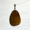 Gold Tiger Eye Tumbled Stone Sterling Silver Pendant