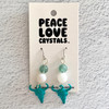 Teal Boho Bull Head Earrings – Green Fluorite & Agate